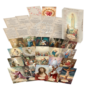 Set De Estampitas Católicas Para Aprender A Rezar El Rosario 2 Los Misterios del Santo Rosario - Estampas Religiosas Vintage