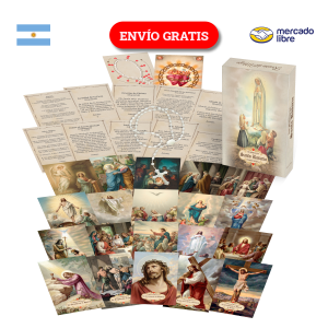 Set De Estampitas Católicas Para Aprender A Rezar El Rosario (SOLO ARGENTINA) 8 Los Misterios del Santo Rosario - Estampas Religiosas Vintage