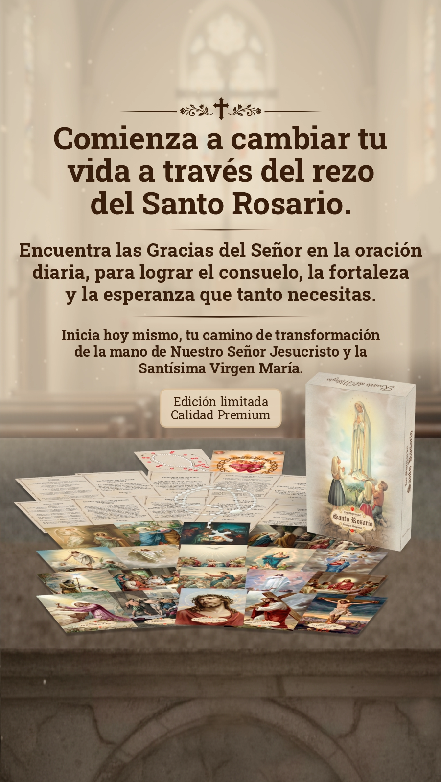 Set De Estampitas Católicas Para Aprender A Rezar El Rosario 7 Estampas religiosas